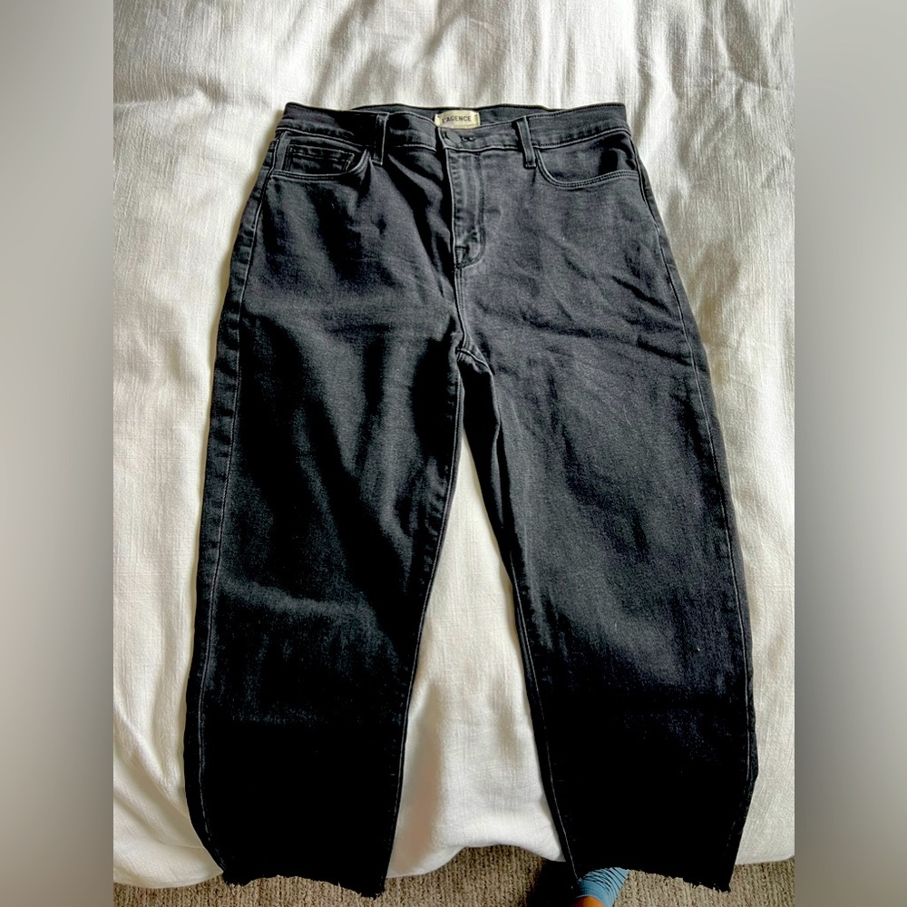 L’agence high rise ankle wide leg black denim size 29